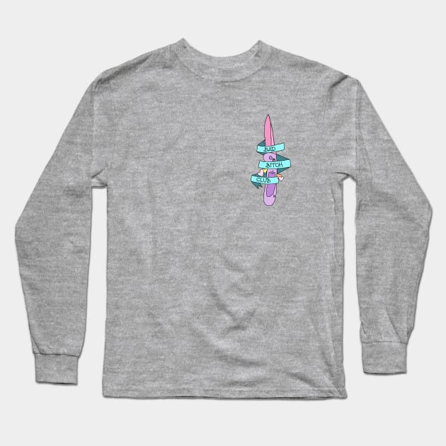 Bad Bitch Club Pastel Knife Pocket Tee Long Sleeve T-Shirt by PeakedNThe90s